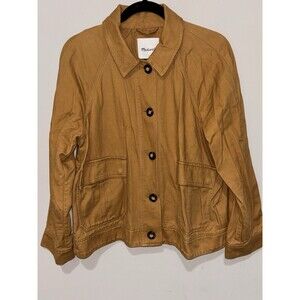 MadeWell jacket women size Medium brown tan button pockets casual